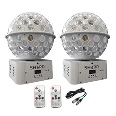 2x Thor Starballs White LED Mirrorball Effect inc Remotes