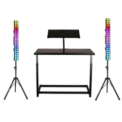 Thor DJ Desk Bundle inc DJS002 stand & 2x LED Pixel Blox Light inc stand