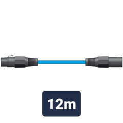 Chord 12 m professionelles, hochwertiges symmetrisches 3-Pin-XLR-Kabel (blau)