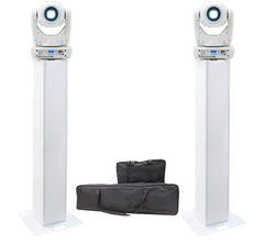 2 x American DJ ADJ FOCUS SPOT THREE Z Pearl LED Moving Head Package Podium Kit