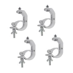 4x Equinox SLC100S Aluminium 100kg Silver Self Locking Clamp Hook Stage Lighting