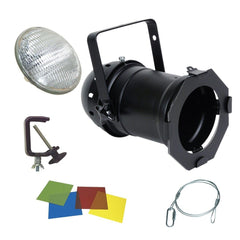 PAR 64 500w Par Can Package inc Lamp, Hook, Clamp & Gel Black