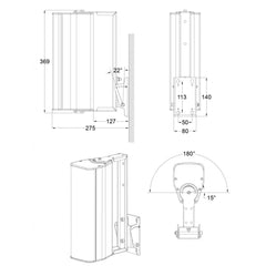 Audiophony iLINE43supw Support mural pour colonne iLINE43 - Blanc