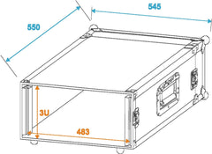 Roadinger Verstärker-Rack Pr-1, 3 HE, 47 cm tief