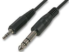 Pro Signal 3,5 mm auf 6,35 mm (1/4 Zoll) Stereo-Klinkenstecker auf Steckerkabel, 1,8 m, Schwarz