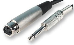 Pulse 3m XLR Male to Jack 6.3mm Mono Lead Cable