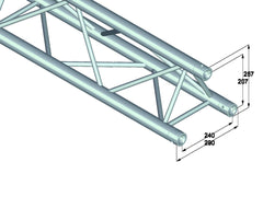 Poutre transversale à 3 voies Alutruss Trilock E-Gl33 290
