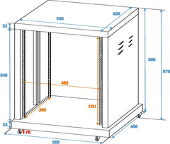 Roadinger Steel Rack Sr-19, 12U
