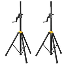 2x Sheriff  XYS-12D Winch Speaker Stand Tripod Wind Up 35kg
