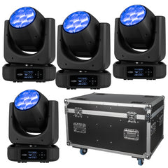4x Showtec Xpression 2000W LED Wash Beam Moving Head 200W Bundle