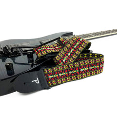 Perris 288 2" Retro Hootenanny Poly Guitar Strap Yellow Red