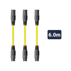 3x Citronic XLR Cable (6m Yellow)