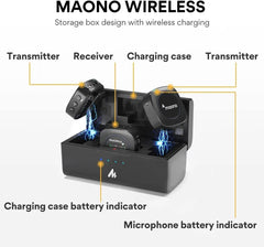 Maono AU-WM821 double système de microphone sans fil pour podcast streaming zoom