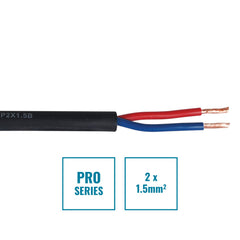 eLumen8 PRO 2 Core 2 x 1.5mm Speaker Cable SP2X1.5B, 100m Drum Black