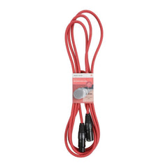 4x Chord 3M Mikrofonkabel, rotes XLR-Kabel, hochwertig, symmetrisch