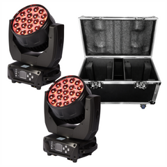 4x Thor PL-65 LED Beam Wash Moving Head 19 x 15W Osram RGBW LED inc flightcase