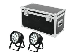 EUROLITE Set 2x LED IP PAR 14x8W QCL + Case