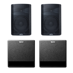 QTX 3000W PA System 2 x QLB15A Subwoofer + QX15A Active Speaker Package