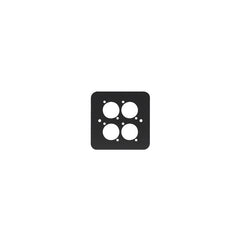Penn Elcom Single Gang 4 x D-Typ-Wandplatte, Schwarz (82511-4RC)