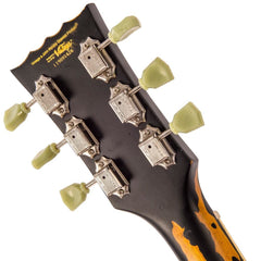Vintage V100 Icon - Distressed Black Over Sunburst
