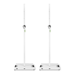 2x Gravity LS 431W White Square Base Lighting Stand Offset M20 Mount