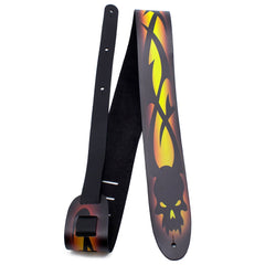 Perris 11041 2.5" Tribal Skull Leather Guitar Strap
