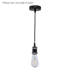 Prolite E27 Pendant Kit - Black Chrome with Black Fabric Cord