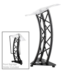 Global Truss F33 Curved Truss Lectern with Acrylic Top Black