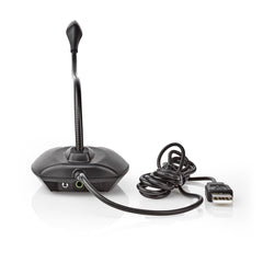 Nedis Microphone USB filaire pour zoom Skype appel vidéo col de cygne