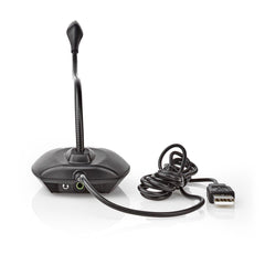 Nedis kabelgebundenes USB-Mikrofon für Zoom-Skype-Videoanrufe mit Schwanenhals