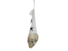 Europalms Halloween-Figur Totenkopf im Spinnennetz, 30 cm