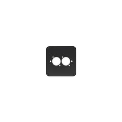 Penn Elcom Single Gang 2 x D Type Wall Plate, Black (82511-RC)
