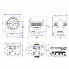 BRITEQ BTI-BLIZZARD WASH2 950W IP65 Outdoor RGBL Moving Wash
