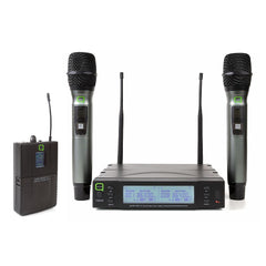 Q Audio QWM1960 CH70 UHF Wireless System Dual Handheld & Beltpack Bundle