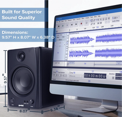 Gemini Sound SMX-5BT 5” Studio Monitor Speakers Pair Bluetooth