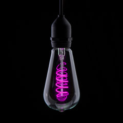 Prolite 4W Dimmable LED ST64 Spiral Funky Filament Lamp BC, Pink