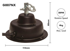 Fxlab 2 RPM Mains Powered Mirror Ball Motor with Twin Hanging Points - 4kg Load Capacity