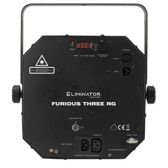 2x Eliminator Furious Three RG 3-IN-1 FX-Licht mit Tragetaschen, Klemmen und DMX-Kabel