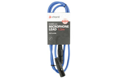 Chord Câble XLR 3 broches équilibré professionnel de haute qualité de 1,5 m (bleu)