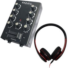 Ibiza MIX500 DJ Mixer 2ch inc DJ Headphones