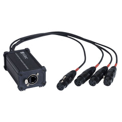 Adaptateur multicœur Hilec BOXRJ4XF3 EtherCON vers DMX, queues XLR femelles 3 broches