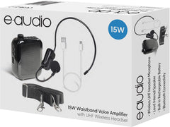 E-Audio Waistband Voice Amplifier with UHF Wireless Headset Tour Guide