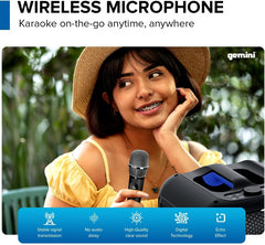 Gemini GGO-650L Battery Portable Bluetooth Karaoke Speaker with Wireless Mic