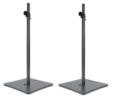 2x Thor BOX-BP Lautsprecherständer mit quadratischem Sockel, Schwarz, inkl. Tragetaschen