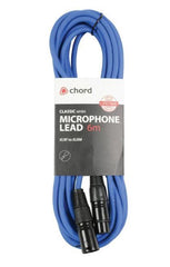 Chord 6m Professional High Quality Balanced 3Pin XLR Cable (Blue)
