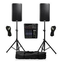 Alto TX212 PA System 1200W Sound Speaker System inc Mixer, Cables & Stands