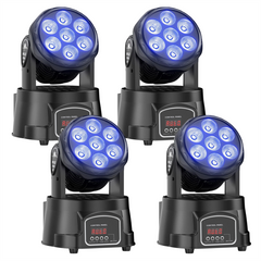 4x Thor Mini Wash LED Moving Head 7 x 15W RGBW