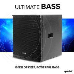 Gemini ZRX-S18P Active 18" Subwoofer 3400 Watt Class D