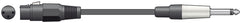 Chord Classic Microphone Lead XLR Female - Mono Jack 1.5m Black
