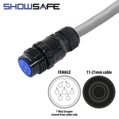 eLumen8 Socapex 7-Pin Line Female Socket 11-21mm